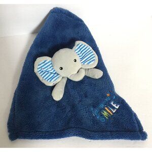 Baby Gear Elephant "You Make Me Smile" Blue Security Blanket Lovey 15 x 15